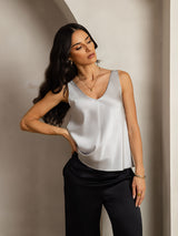 [Silver] SilkSilky  Sleeveless V Neck Camisole Top 006