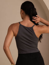 [Gray] SilkSilky Sleeveless Crew Neck Camisole Top 002