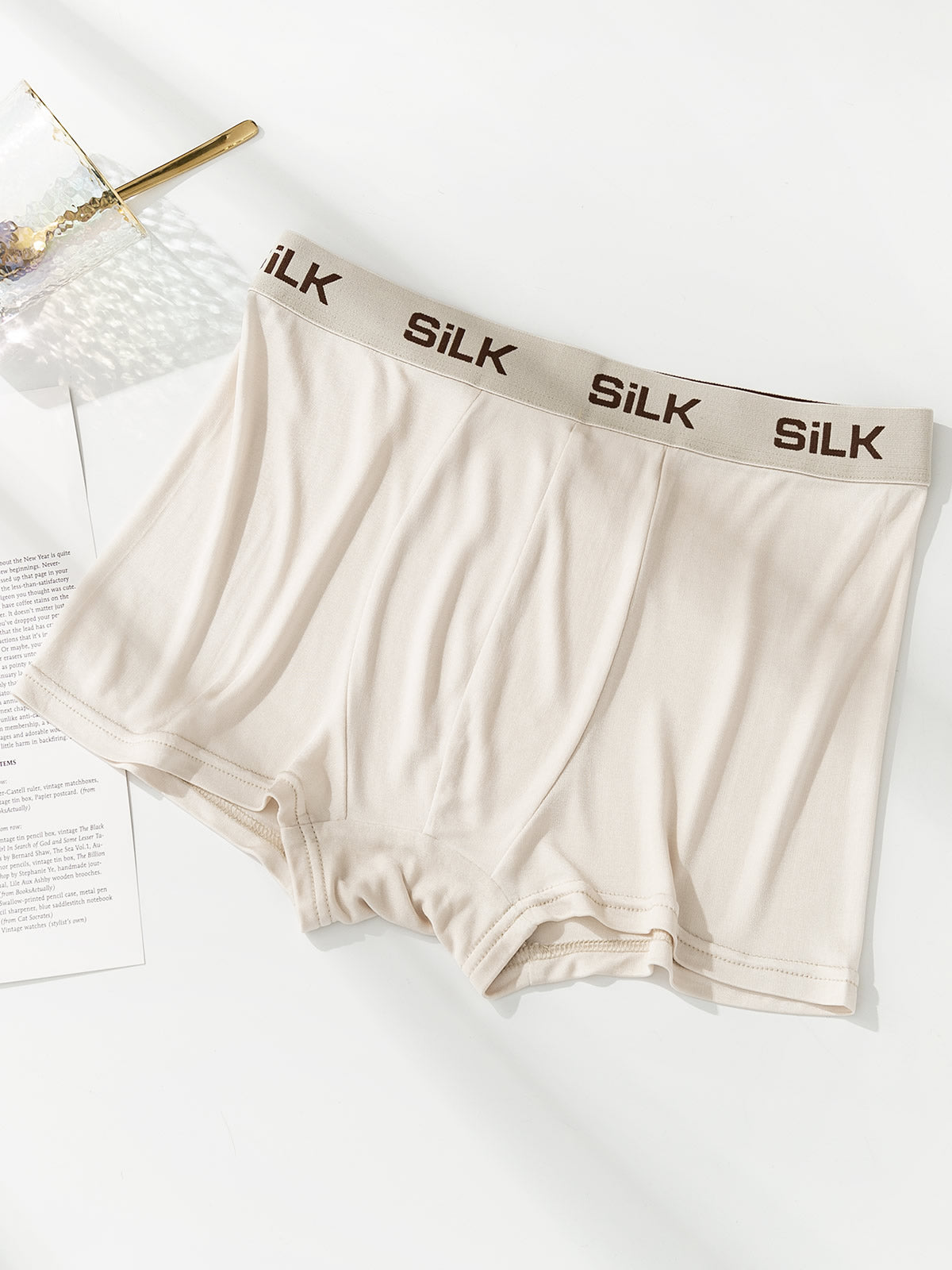 Silksilky Breathable Silk Boxer Brief 3Pcs Mens Brief Underwear