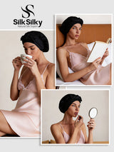 [Black] SilkSilky  Sleep Cap 006