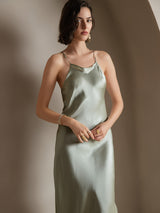 SilkSilky  19Momme Silk Sleeveless Dress LightGreen 006