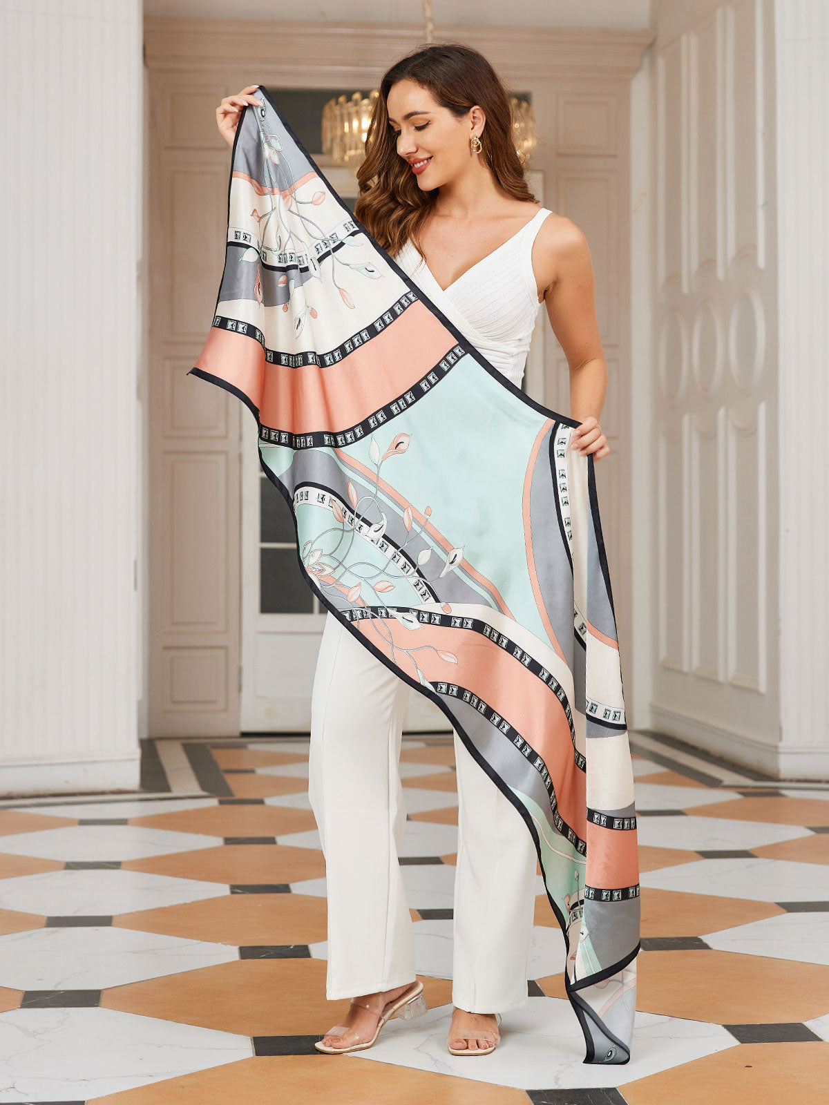 [P030] SilkSilky  Pure Silk Scarf 003,