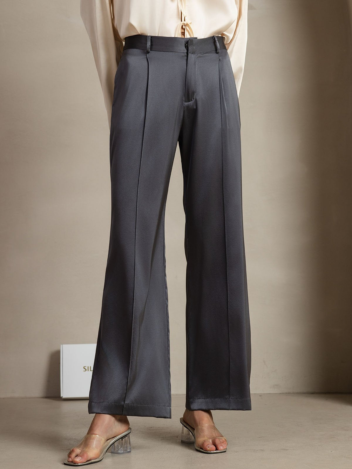[DarkGray] SilkSilky 19Momme Silk Womens Pants 005