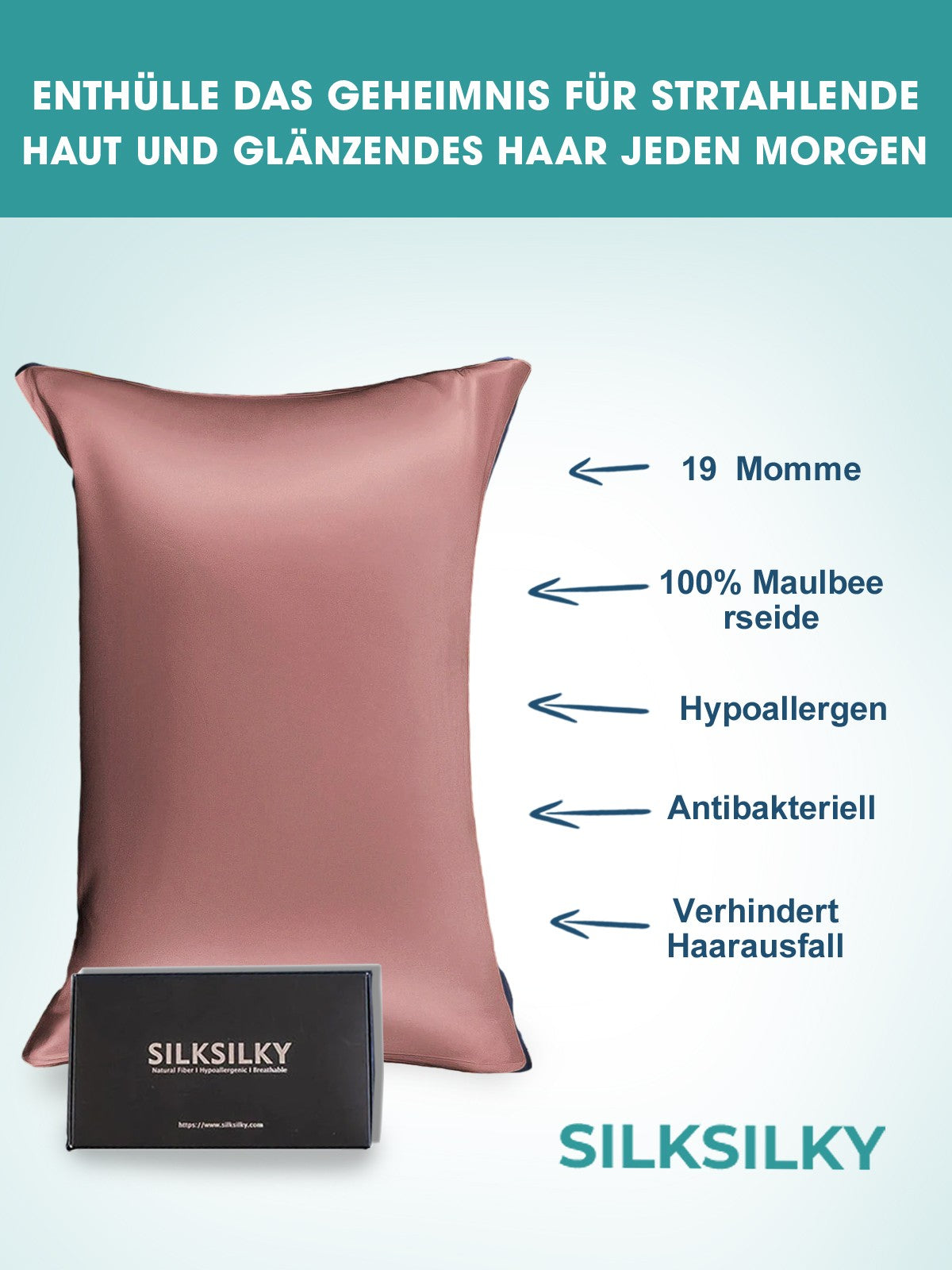 [Pale Mauve] SilkSilky  19Momme Pure Silk Pillowcase 002
