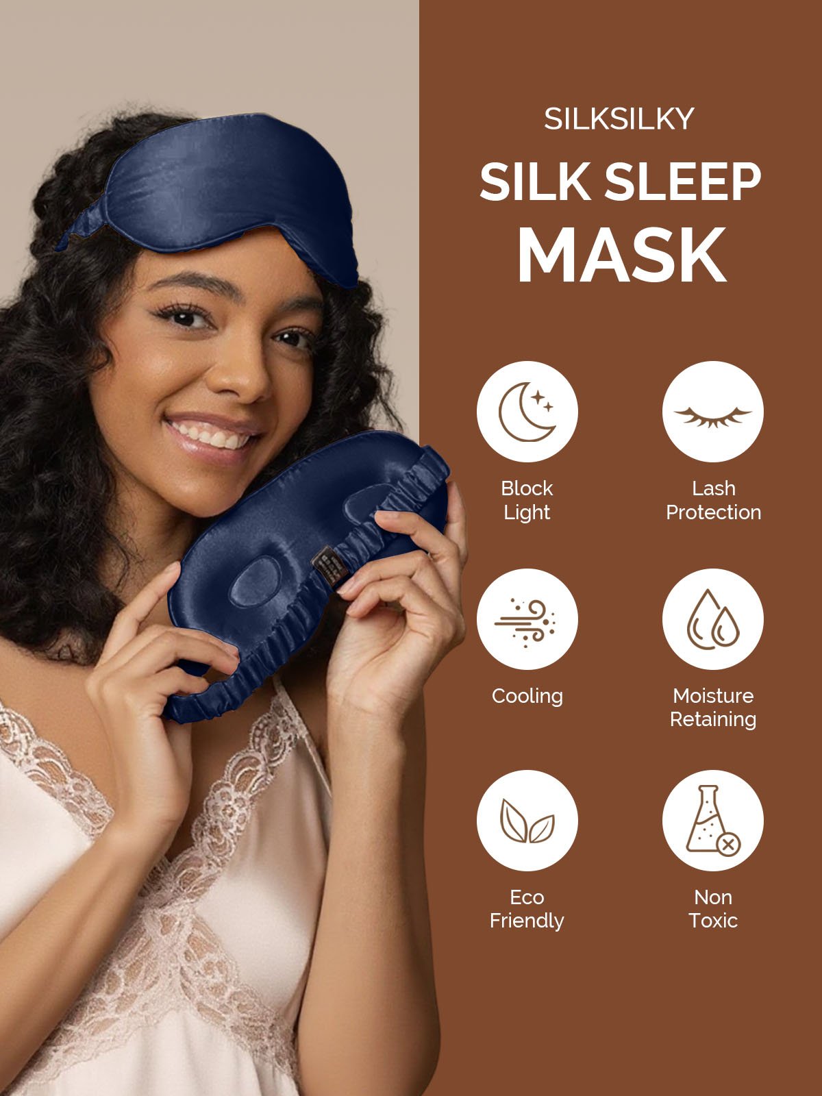 [DarkBlue] SilkSilky 22Momme Pure Silk Eye Mask 003