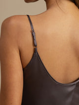 [Purple Gray] SilkSilky  Spaghetti Strap Scoop Neck Camisole Set 005