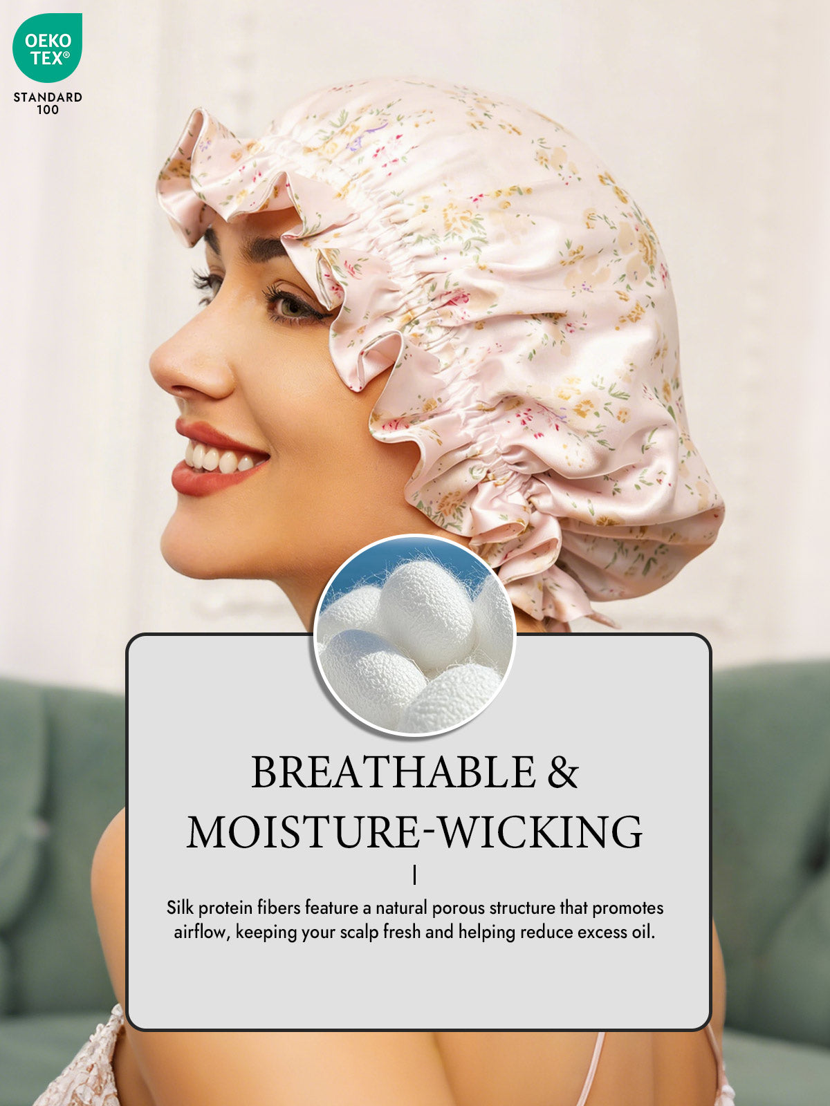[Floral] SilkSilky  Sleep Cap 004