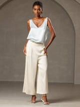 [Light Blue] SilkSilky  Sleeveless V Neck Camisole Top 007