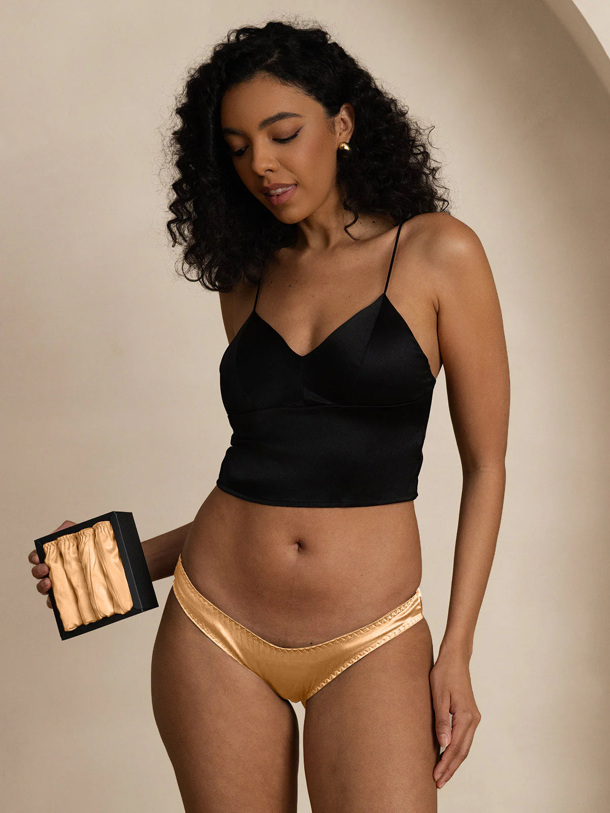 [Champagne] SilkSilky  Silk Knitted Panty 006,