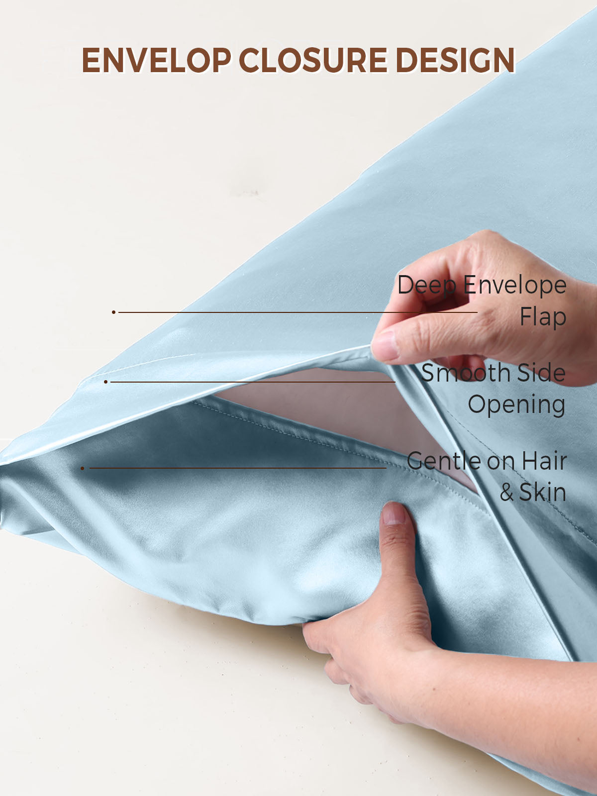 19Momme 100% Mulberry Silk Pillowcase - Envelope Closure