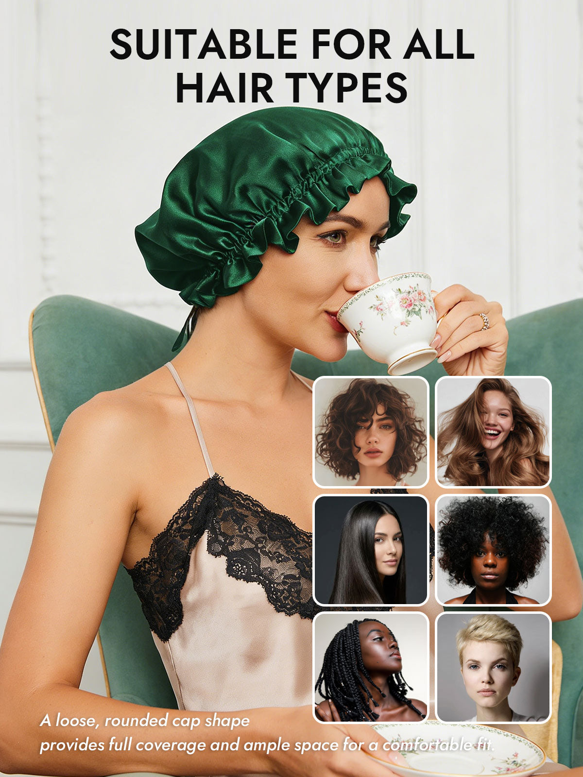 Pure Silk Double Layer Bonnet with Ribbon