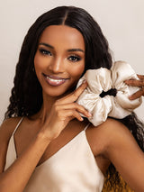 [Beige] SilkSilky  Scrunchie 001