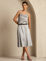 [Griffin Gray] SilkSilky  19Momme Stretch Silk Charmeuse Skirt 006
