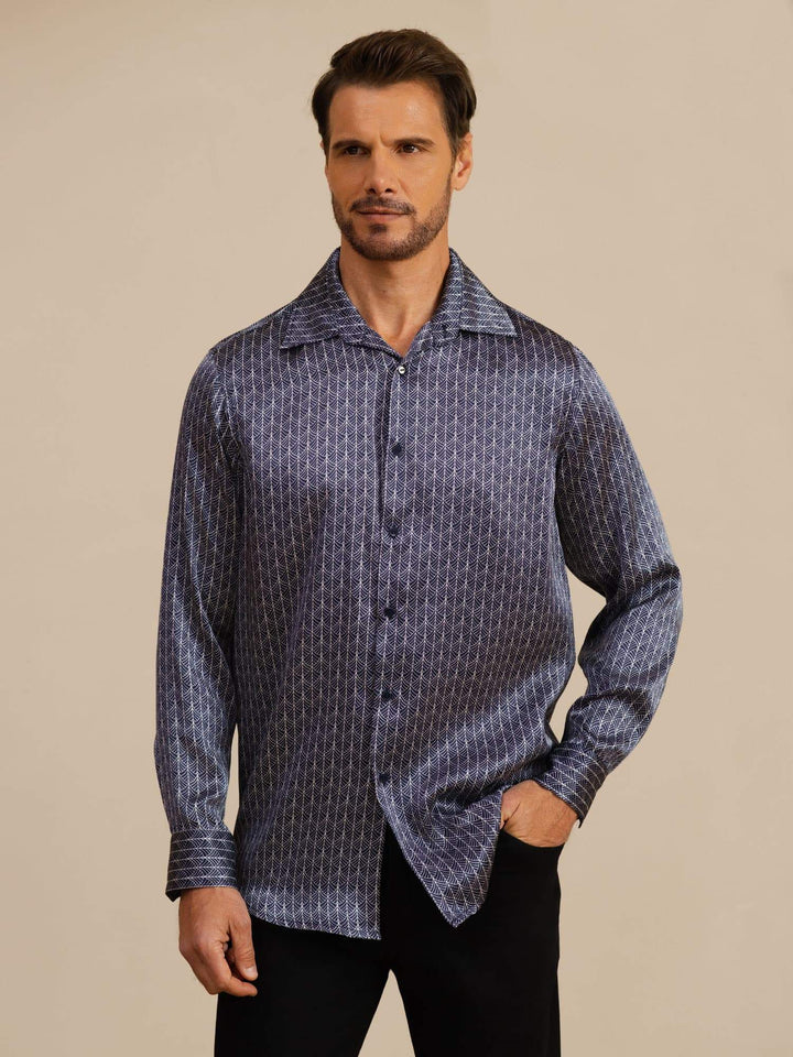 white christmas dresses Barry.Wang Paisley Splicing Shirt Black Long Sleeve Dress Shirt Men –  Barry. Wang main image 0