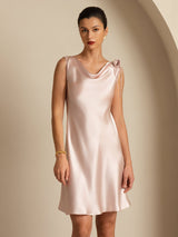 [Pink] SilkSilky Sleeveless Cowl Neck Dress 005