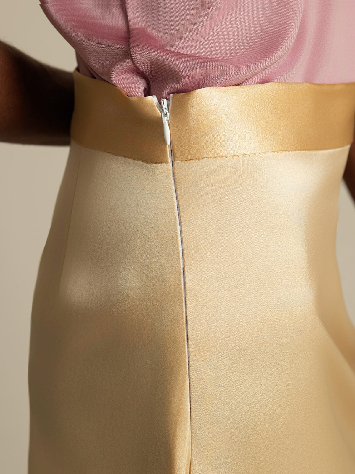 [Champagne] SilkSilky  19Momme Silk Skirt 006
