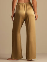 [Tan] SilkSilky  19Momme Machine-Washable Silk Women's Sleep Pants 002