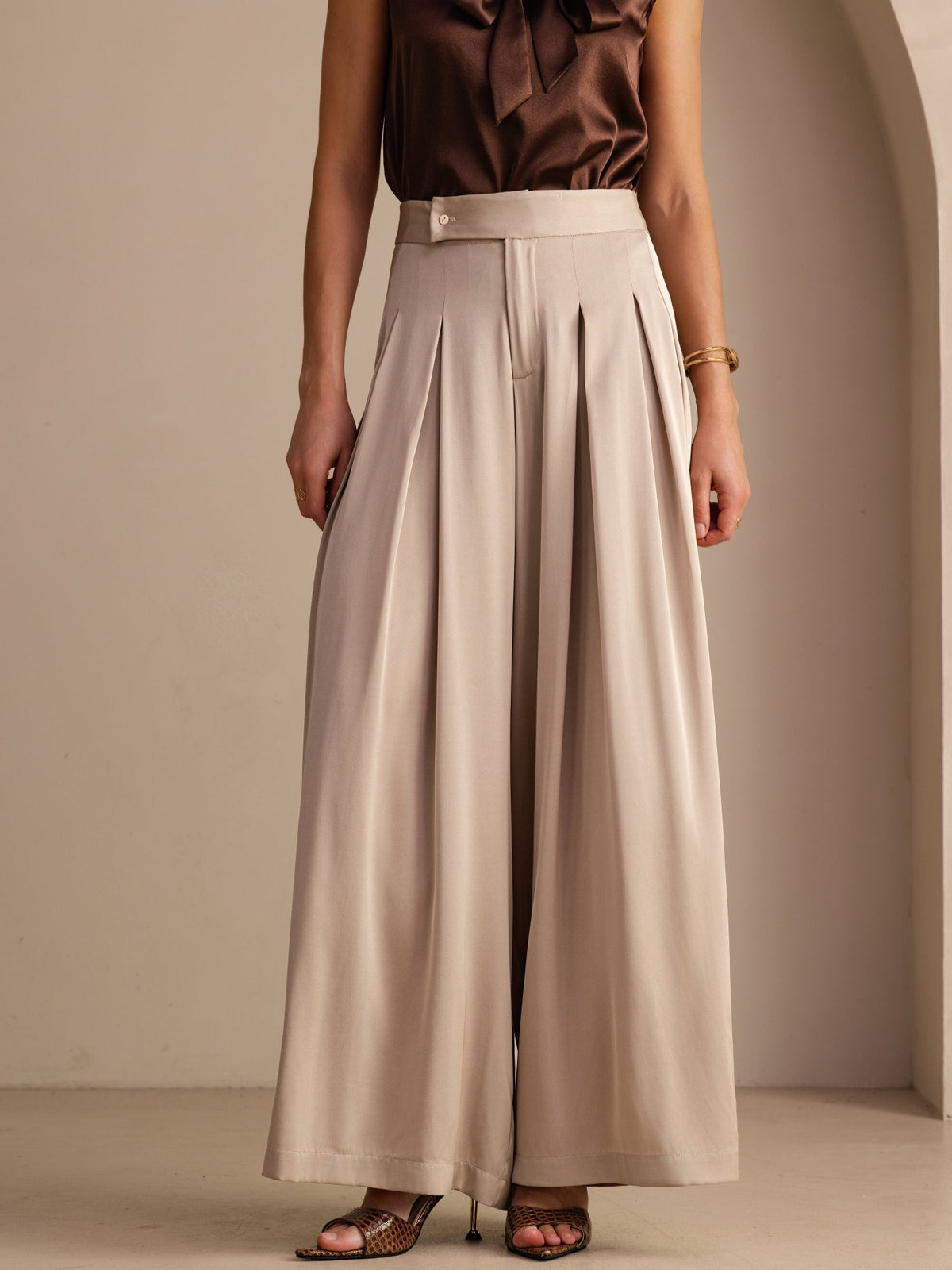 [Tan] SilkSilky  Women's Pants 001