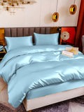 SilkSilky US 19Momme Pure Silk Bedding Set LightBlue 001