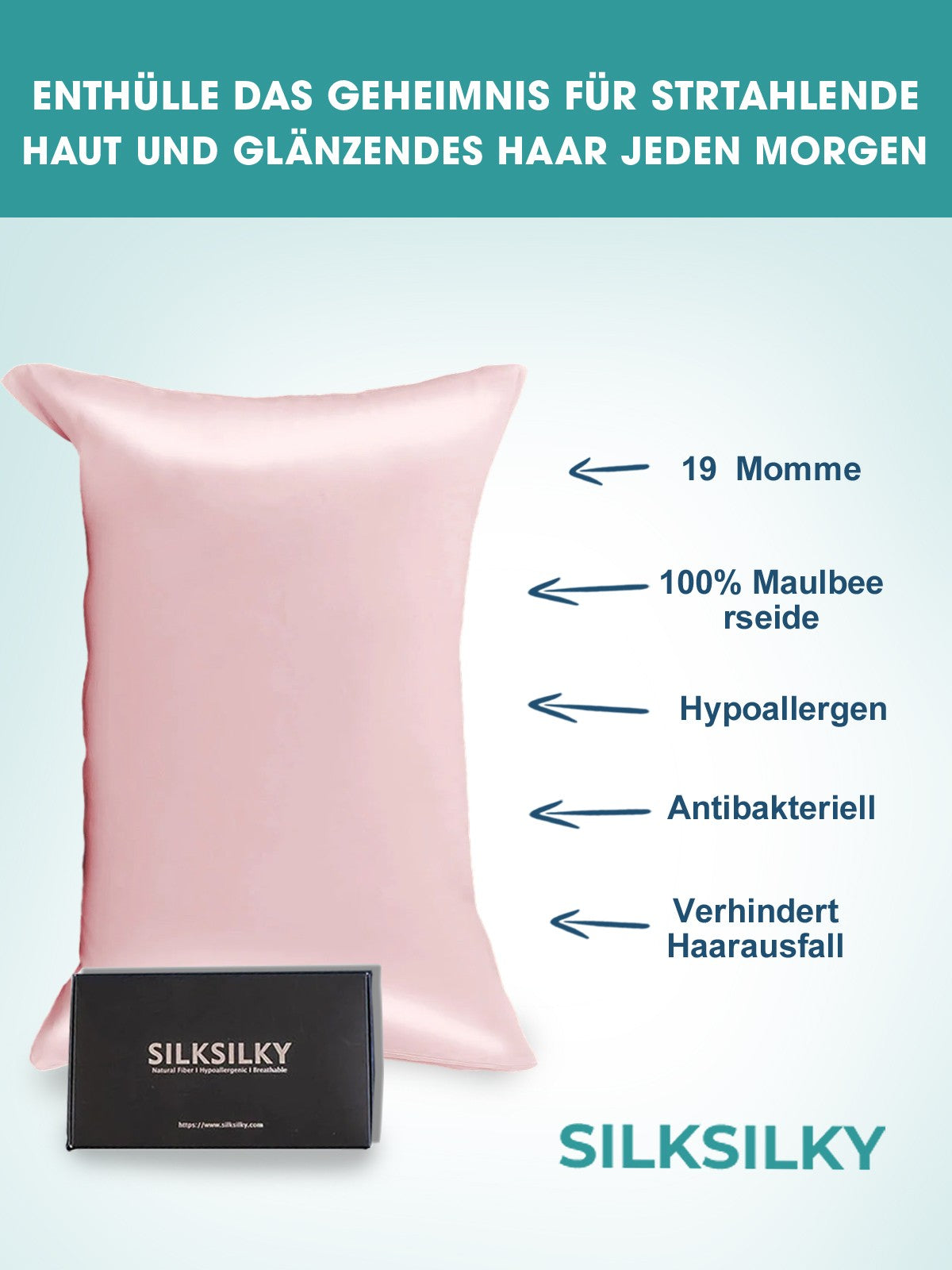 [Pink] SilkSilky  19Momme Pure Silk Pillowcase 002