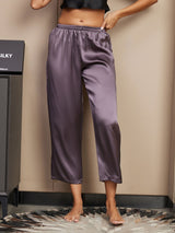 [Purple Gray] SilkSilky  Women's Sleep Pants 001