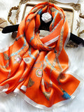 SilkSilky US Pure Silk Scarf Orange 003