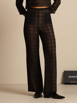 [Black] SilkSilky Pure Silk Womens Pants 001