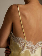 [Light Yellow] SilkSilky  Spaghetti Strap V Neck Camisole Top 005