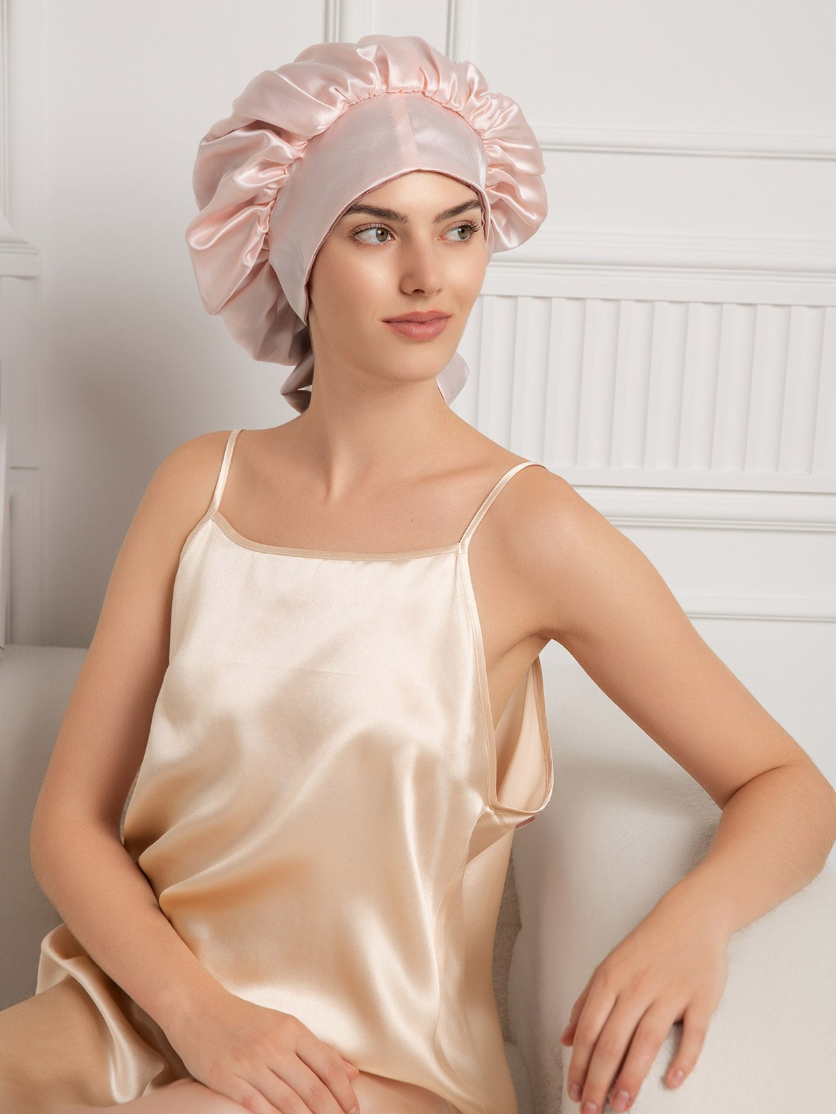 SilkSilky  Pure Silk Sleep Cap PaleMauve 009