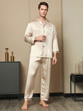 SilkSilky-US-Pure-Silk-Long-Sleeve-Lapel-Men's-Pajamas-Tan-003