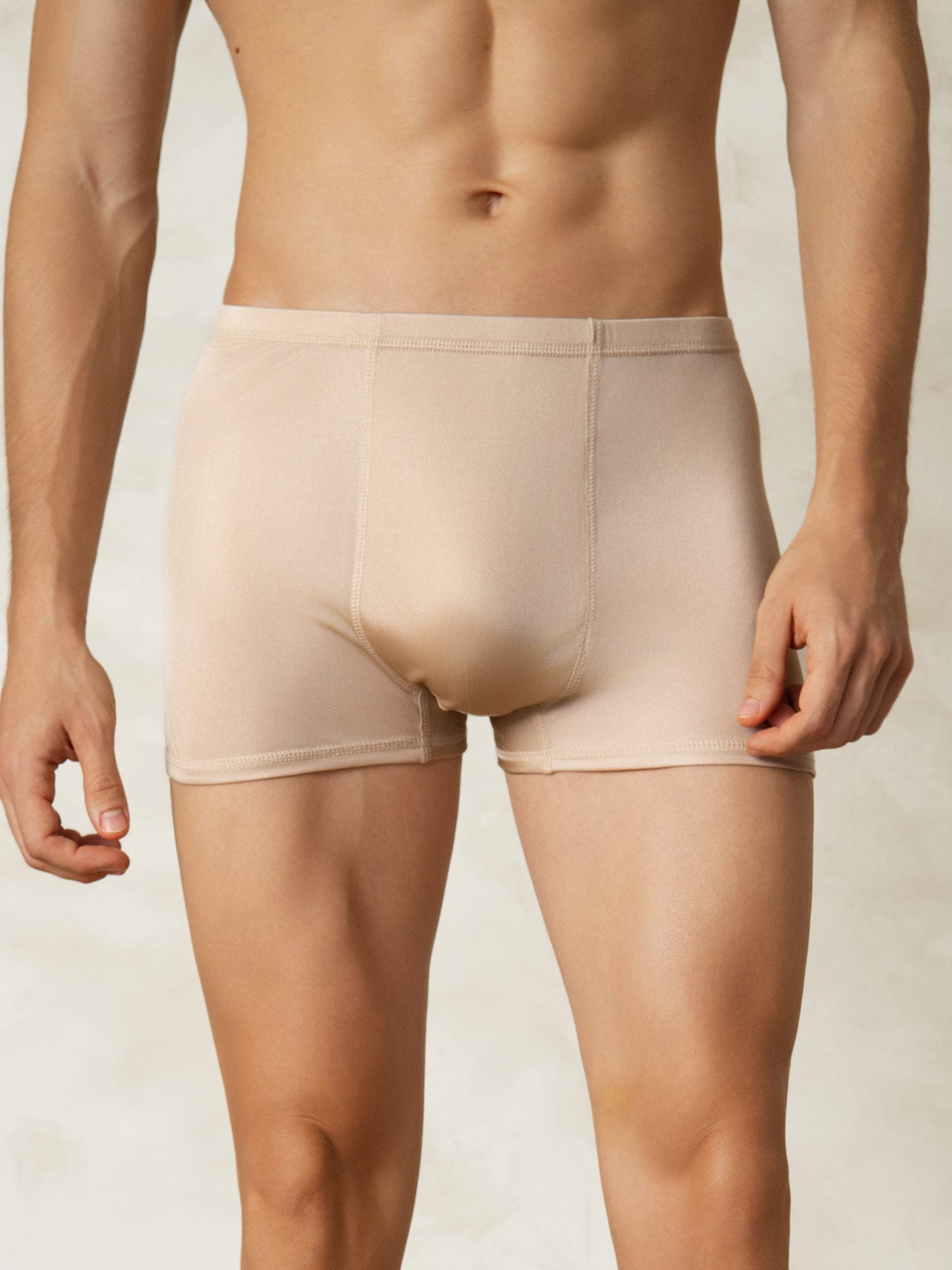 [Beige] SilkSilky  Silk Knitted Mens Underwear 001