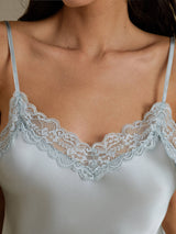 [Grayish Blue] SilkSilky  Spaghetti Strap V Neck Camisole Top 004