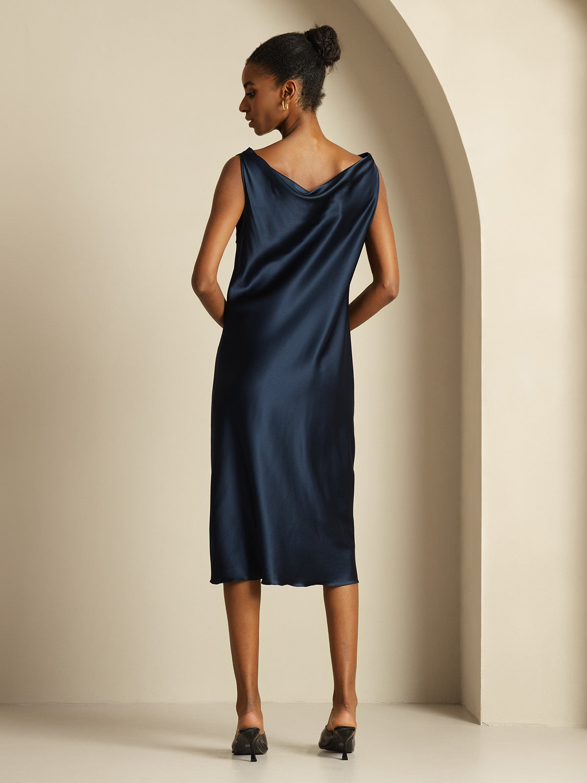 blue silk dress Donna 100% Polyester SAN FRANCISCO night blue -