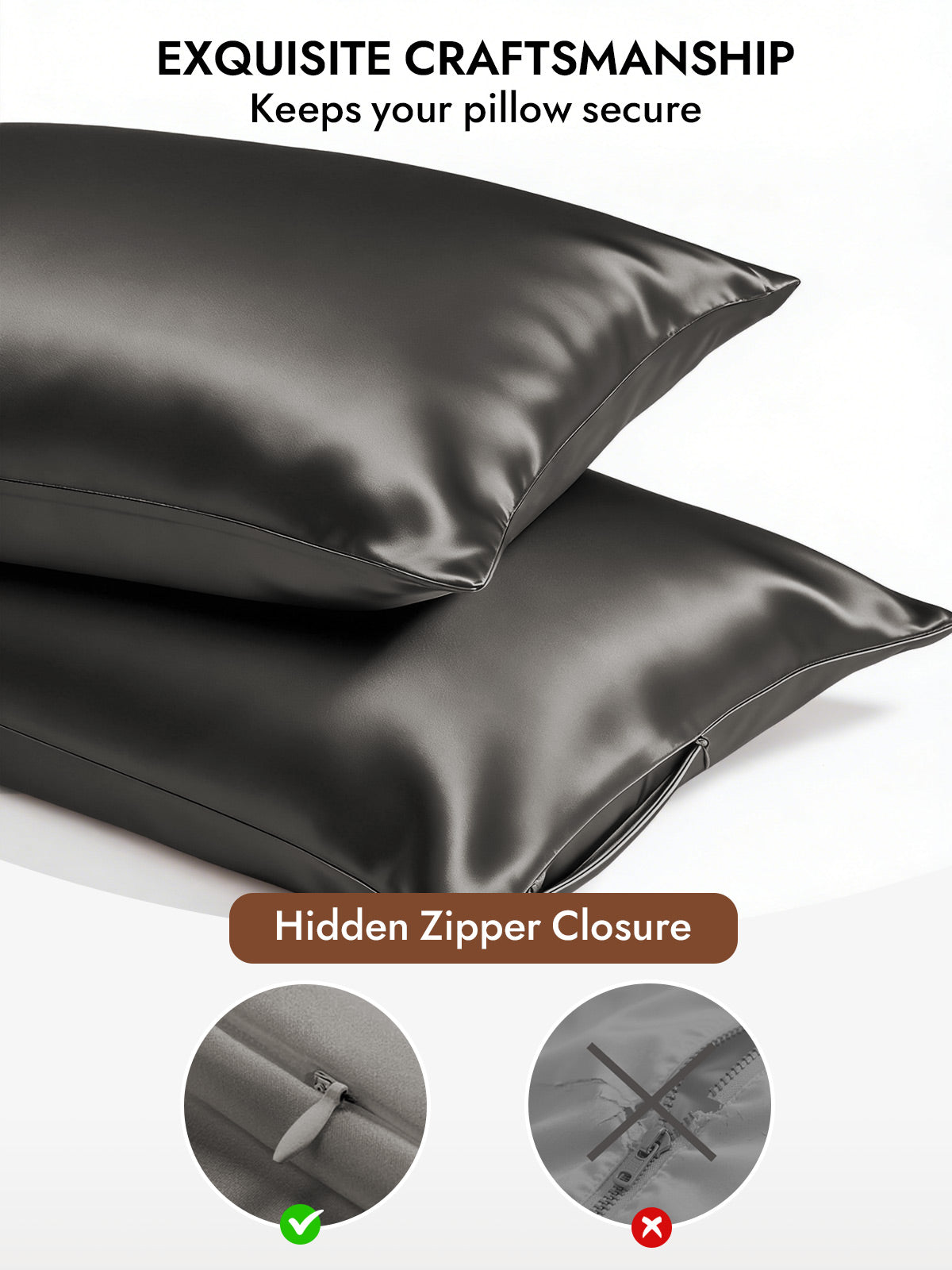 [Dark Gray] SilkSilky  19Momme Pure Silk Pillowcase 006