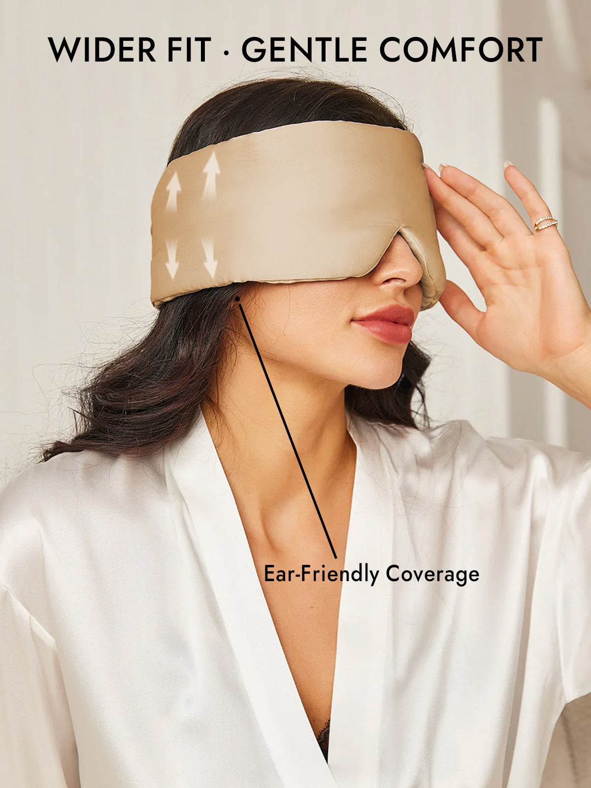 [Beige] SilkSilky  19Momme Pure Silk Eye Mask 005