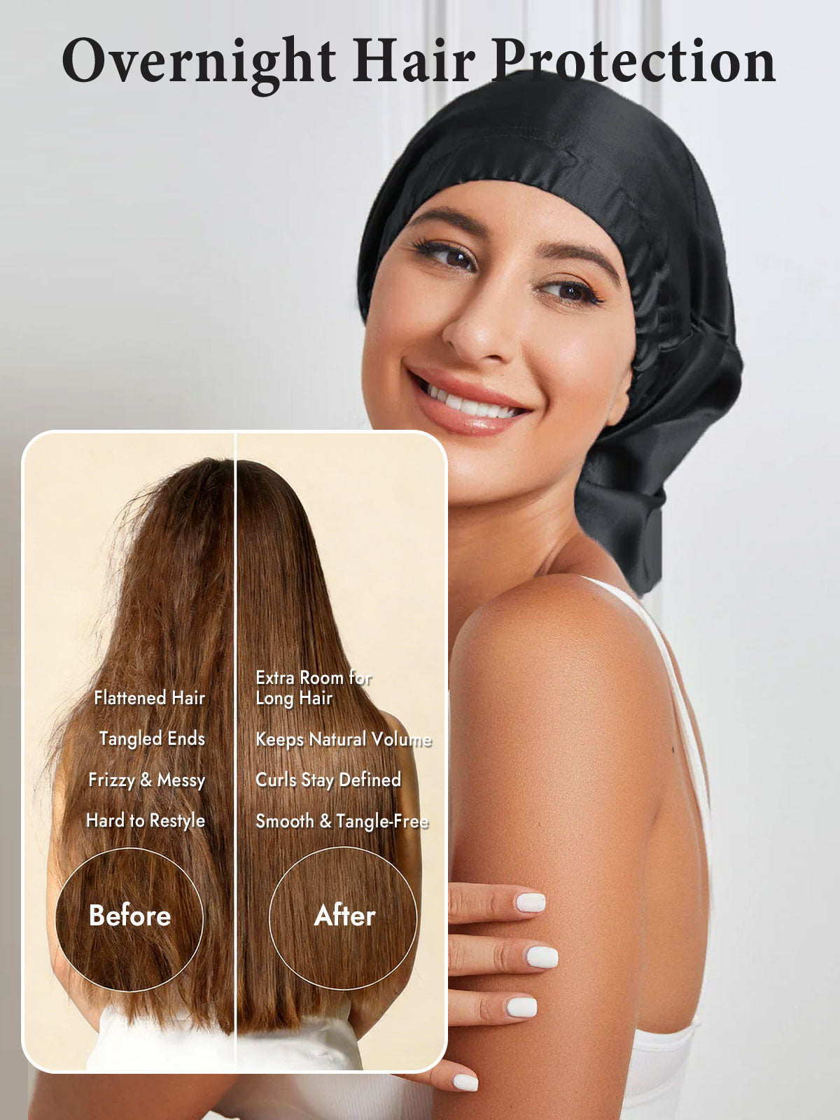 [Black] SilkSilky  Sleep Cap 004