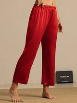 [Wine] SilkSilky  Women's Sleep Pants 003
