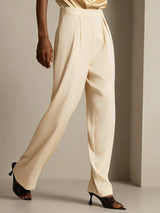[Champagne] SilkSilky  19Momme Stretch Silk Charmeuse Women's Pants 003
