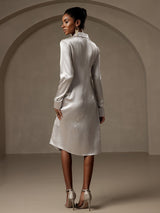 [Silver] SilkSilky  Long Sleeve Wrap Dress 002