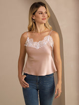 [Tuscany] SilkSilky  Spaghetti Strap V Neck Camisole Top 001