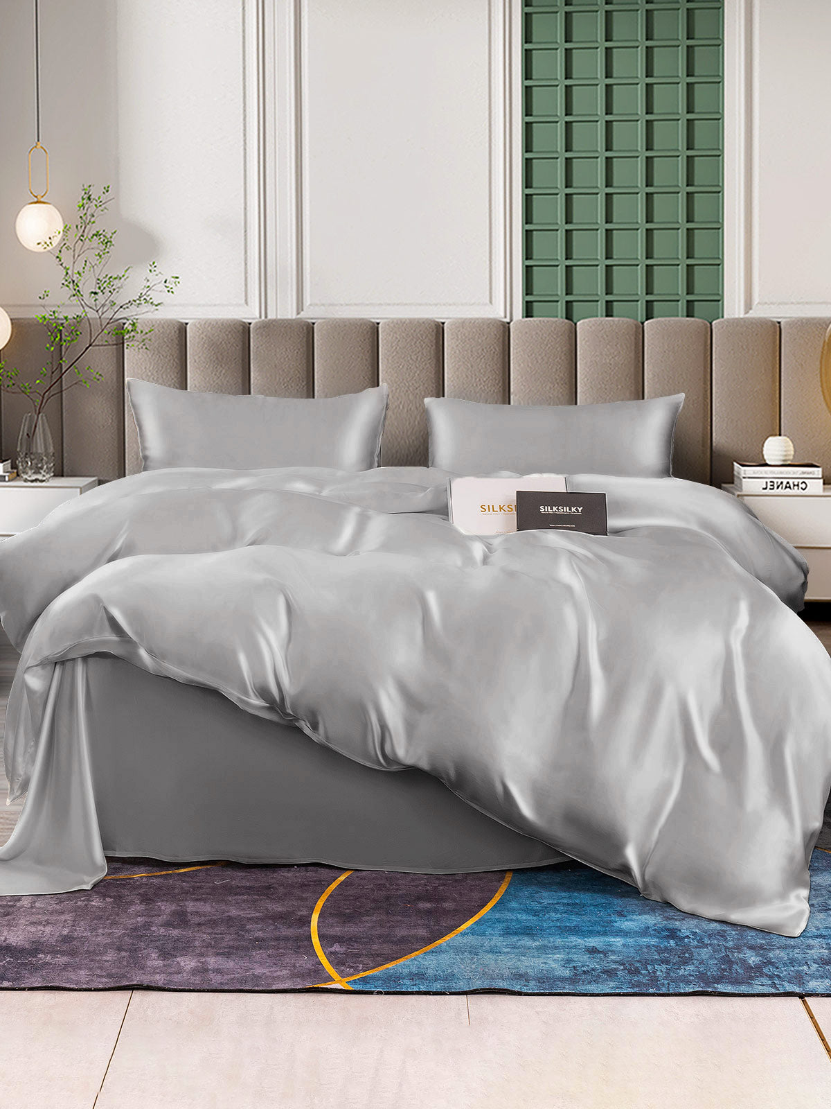 [Silver] SilkSilky  25Momme Pure Silk Bedding Set 002
