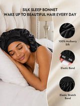 [Black] SilkSilky Sleep Cap 005