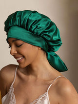 [Dark Green] SilkSilky  Sleep Cap 001