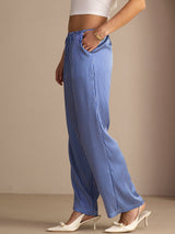 [Blue Pinstripe] SilkSilky Womens Pants 003