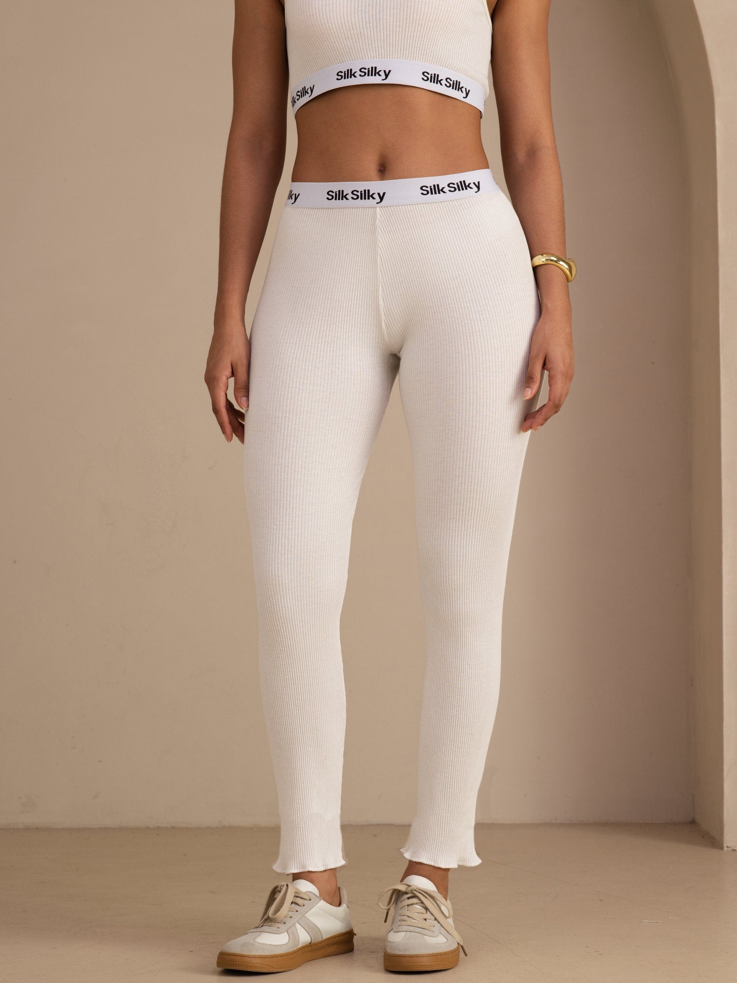 [White] SilkSilky  Women's Pants 001