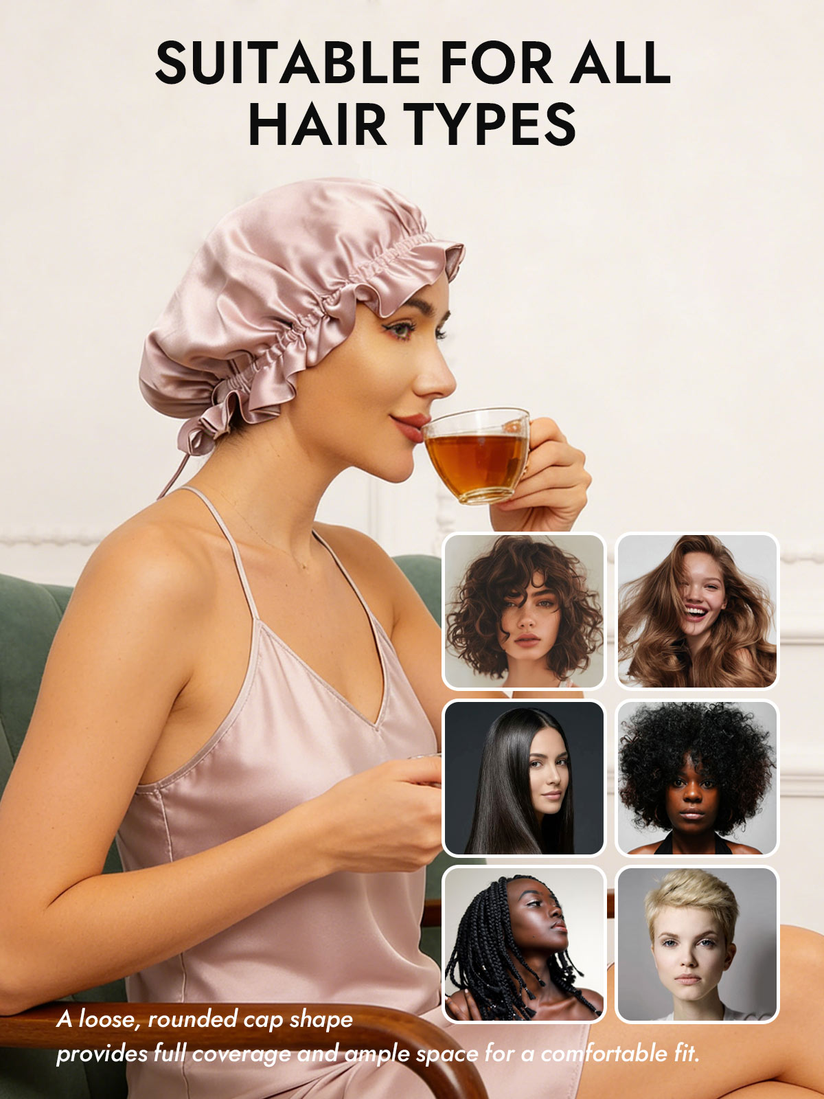 [Pink] SilkSilky  Sleep Cap 006