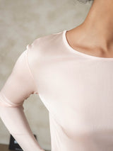 [Light Pink] SilkSilky  Long Sleeve Round Neck Women's Long Johns 007