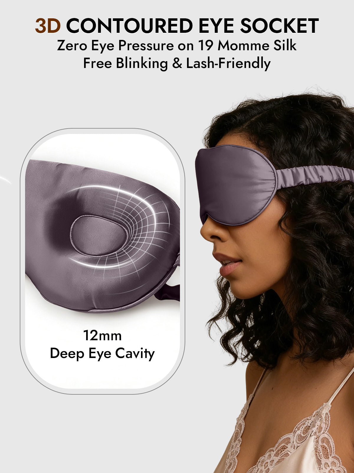 [Dark Gray] SilkSilky  Pure Silk Eye Mask 004