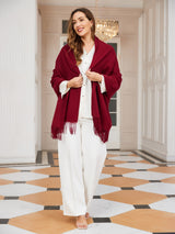 [Wine] SilkSilky  Wool Scarf 003
