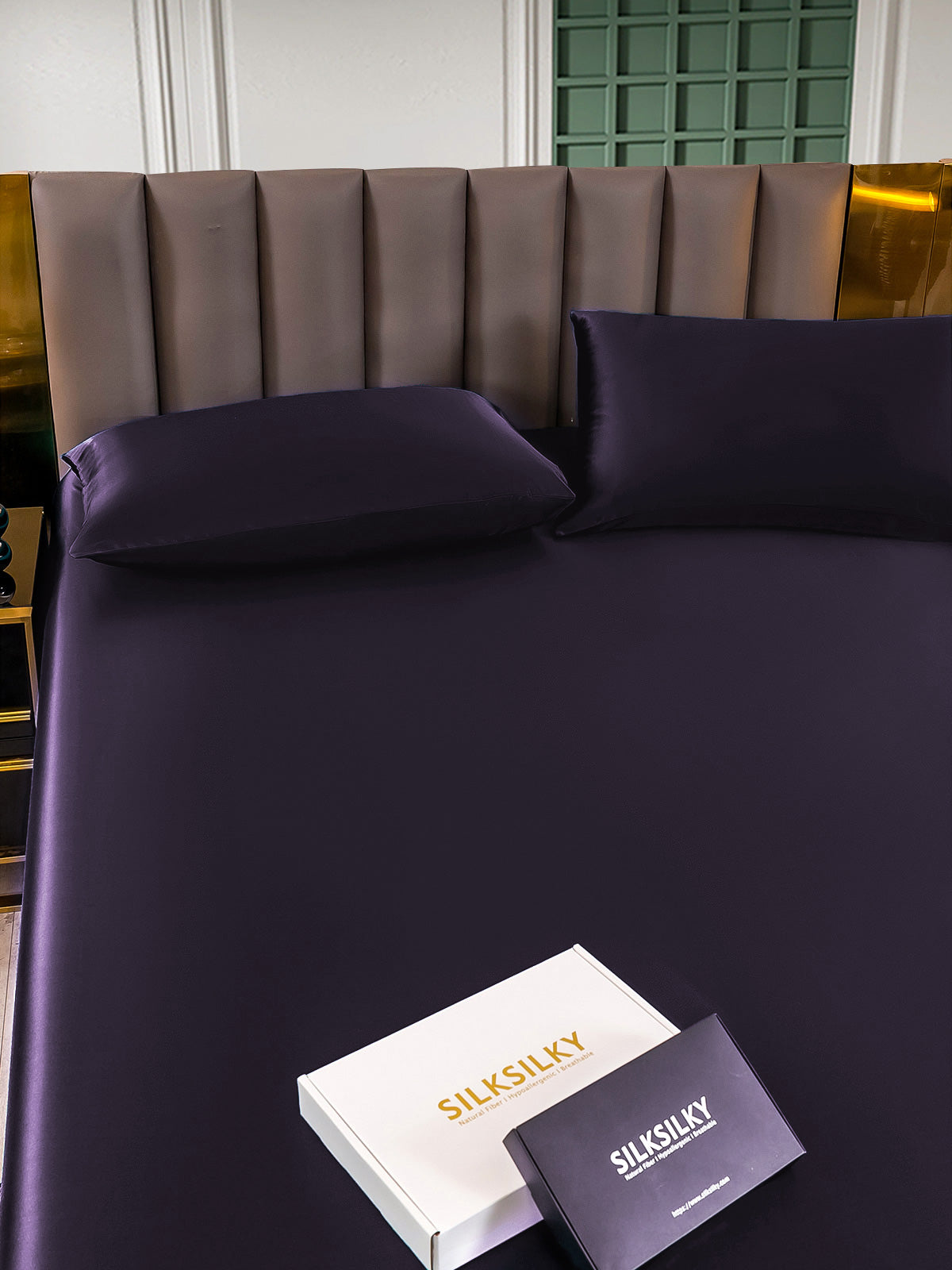 [Deep Purple] SilkSilky  22Momme Pure Silk Bedding Set 005,